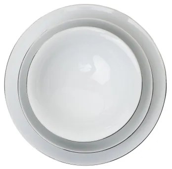 Jedálenská súprava 8 ks biela/strieborná/porcelán