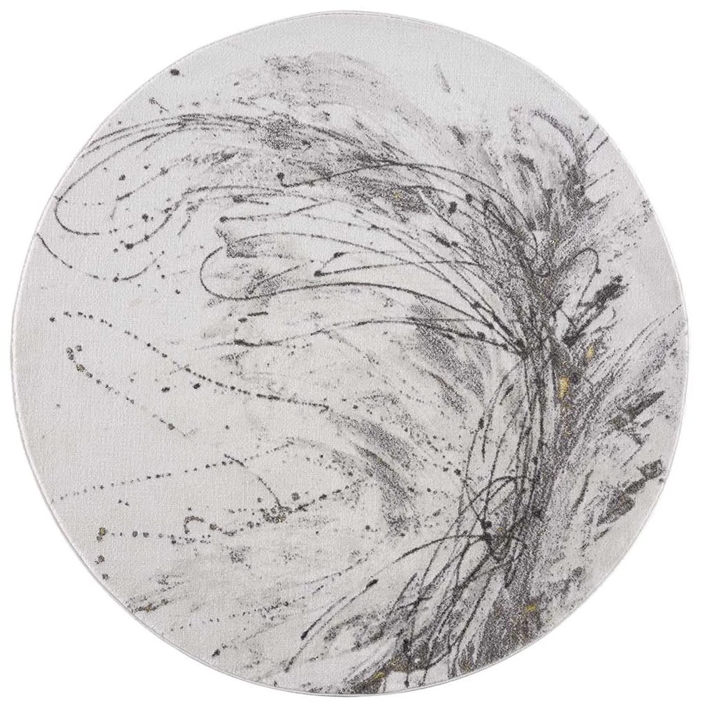 Dekorstudio Moderný okrúhly koberec CHIC 199 - zlatý Priemer koberca: 120cm