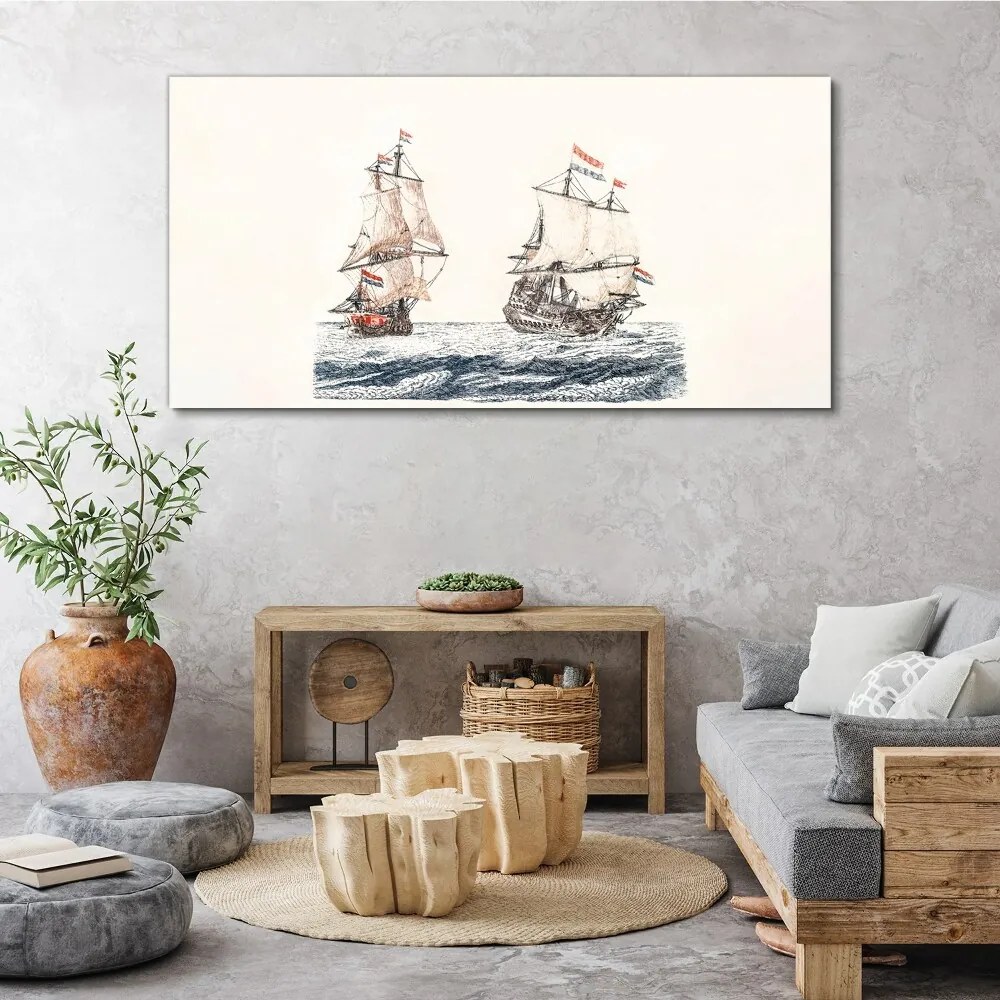 Obraz na plátne Morské vlny lodi