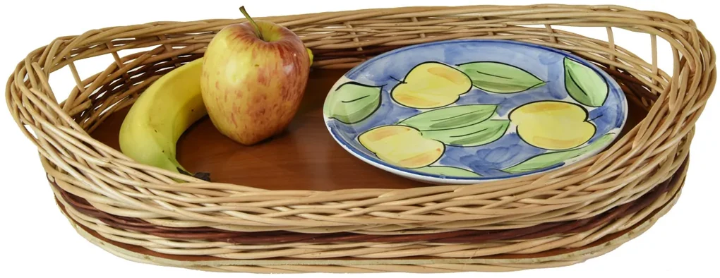 Prútený podnos oválny Rozmery (cm): 40x27 v.8