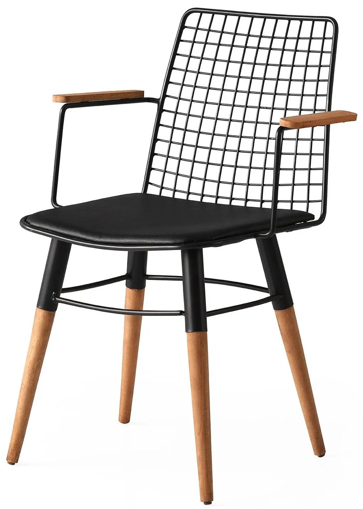 Súprava 2 ks jedálenských stoličiek Trend čierna/orech