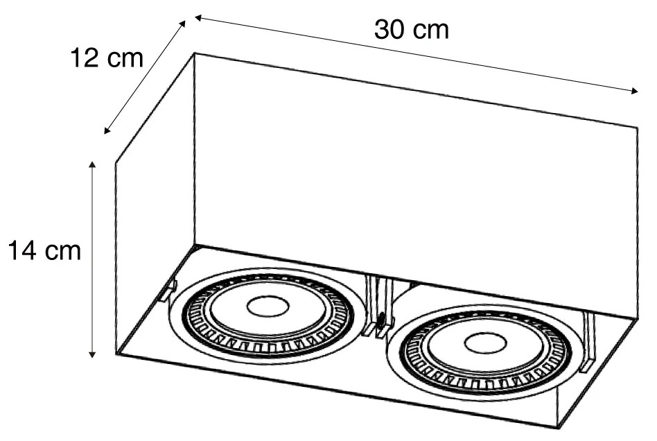 Moderné prisadené bodové svietidlo čierne vrátane stmievateľnej LED 2-svetlá - Dionysos