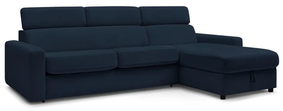 Tmavomodrá rozkladacia rohová pohovka (variabilná) Monaco – Bobochic Paris