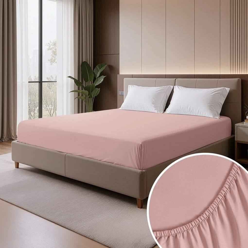 MAKOSATÉNOVÉ PRESTIERADLO NOVA3 140X200 CM RUŽOVÉ