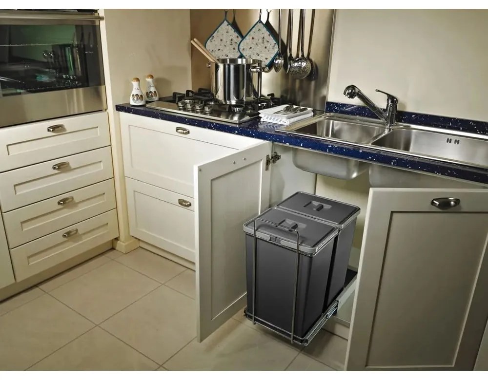 Plastový odpadkový kôš na triedený odpad/vstavaný 24 + 24 l Ecofil - Elletipi