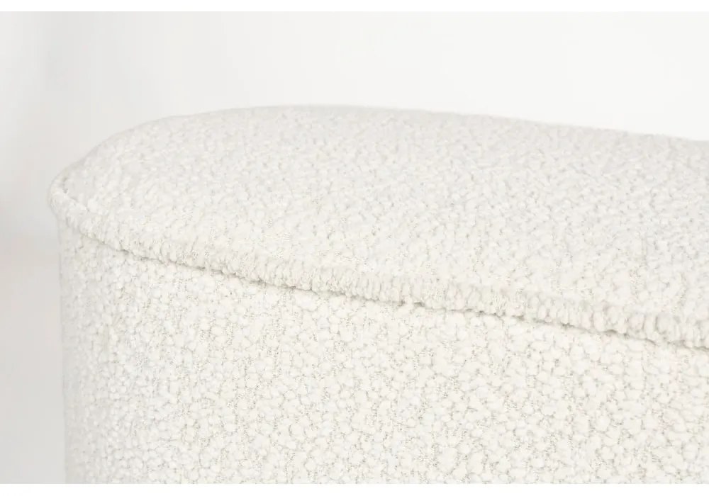 Biela lavica z textílie buklé Marcos – White Label