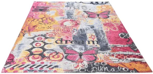 Koberec COSIMA ružový / žltý