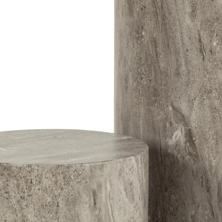 Sada 2 ks odkládacích stolků DICE šedý mramor