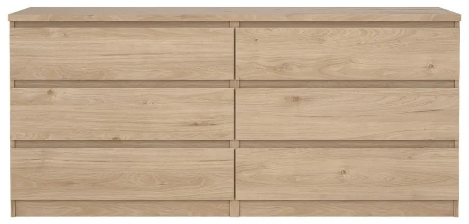 Komoda v dekore duba v prírodnej farbe 154x70x50 cm Naia – Tvilum