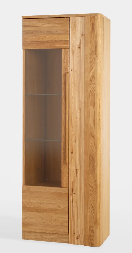 Vitrína London 10 72 cm z masivu s LED osvětlením dub přírodní