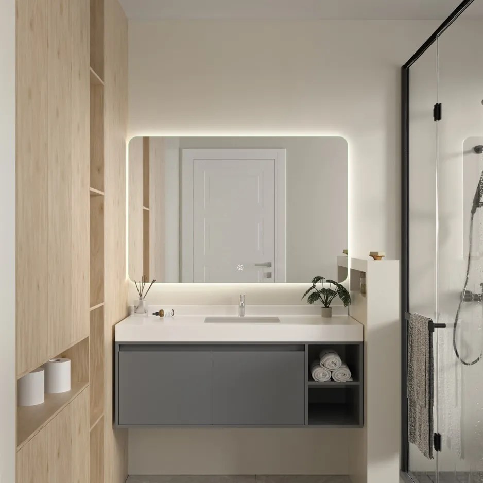 Erga Evelyn, LED zrkadlo 120x80cm, 3105 lm, 6500K, zadné osvetlenie, ERG-V01-119-1280-00