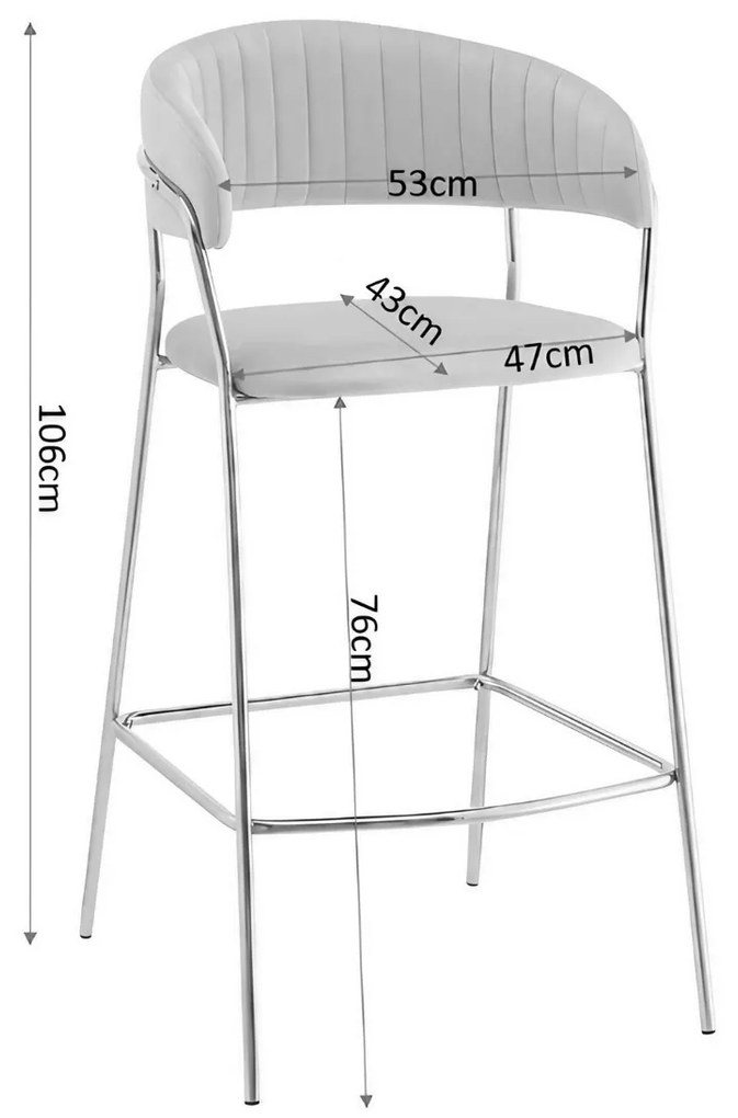BAROVÁ STOLIČKA NATALY BÉŽOVÝ ZAMAT + ZLATÉ OCEĽOVÉ NOHY