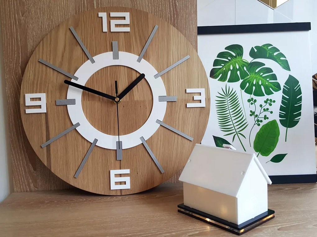 Nástěnné hodiny Allan Wood hnědo-bílé