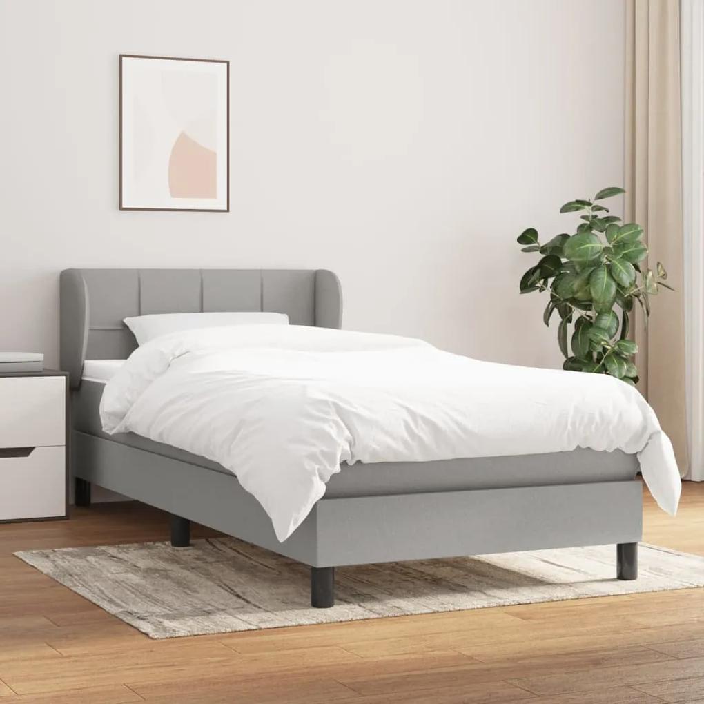 Boxspring posteľ s matracom bledosivý 100x200 cm látka 3126221