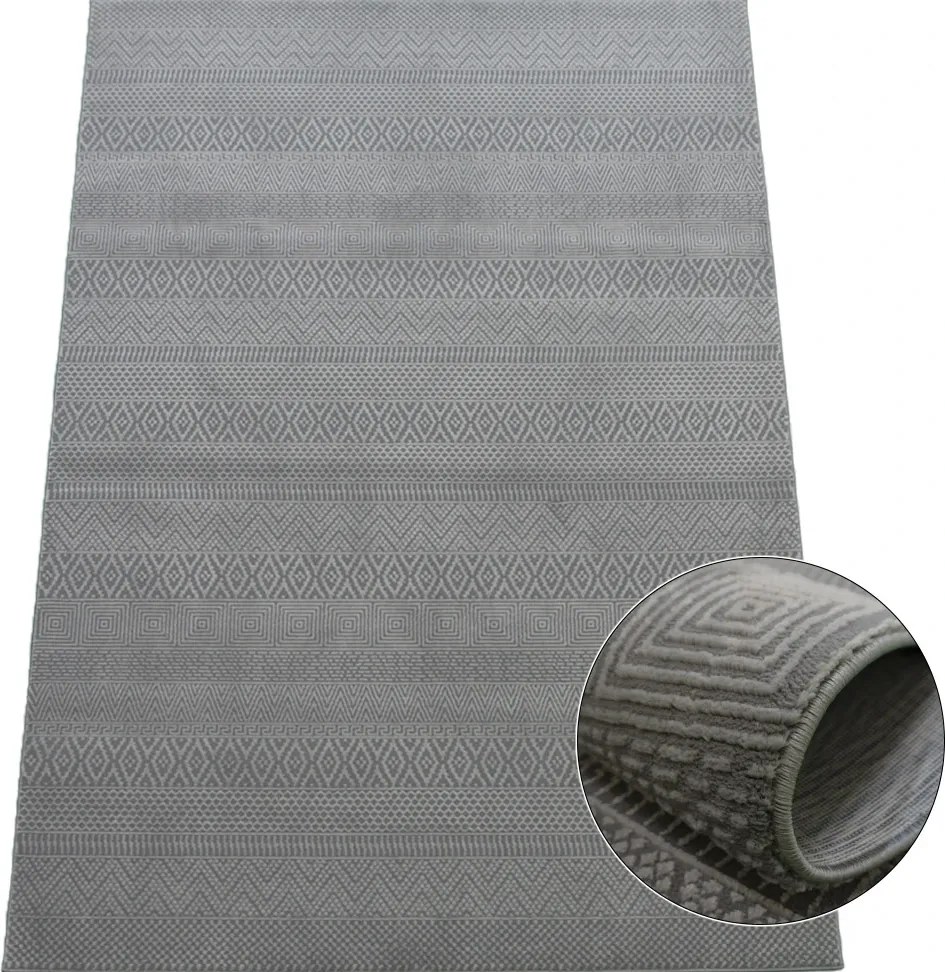 BE Koberec Zurich 1901 GREY – sivý obdĺžnikový Rozmer: 200x290 cm