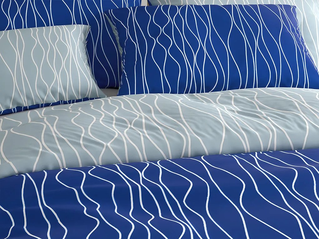 Obliečky z mikrovlákna LIORA modré Rozmer obliečky: 2 ks 70 x 90 cm | 200 x 220 cm
