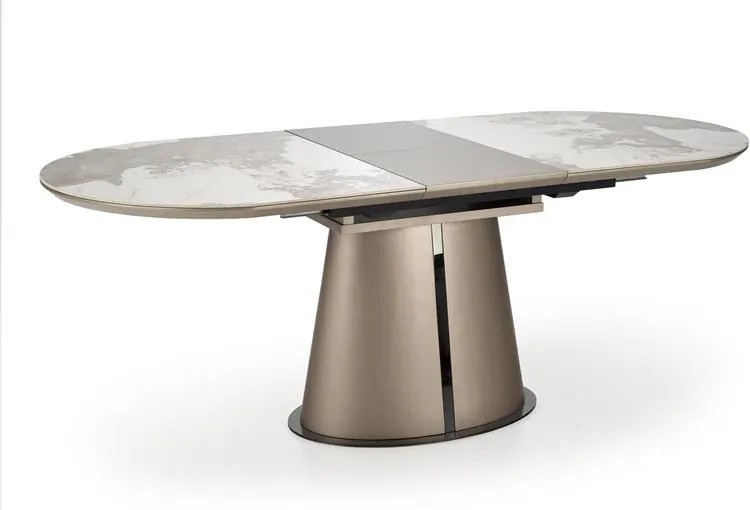 Rozkladací jedálenský stôl 160-200 cm Riavey (čierna + cappuccino) (pre 6 8 osôb). Vlastná spoľahlivá doprava až k Vám domov. 1049566