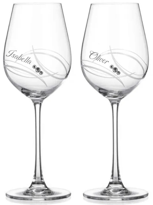 Dekorant Svadobné poháre na biele víno Apollo s krystaly Swarovski 360 ml 2KS