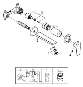 GROHE 20474001 - Umývadlová dvojotvorová batéria 177 mm lesklý chróm