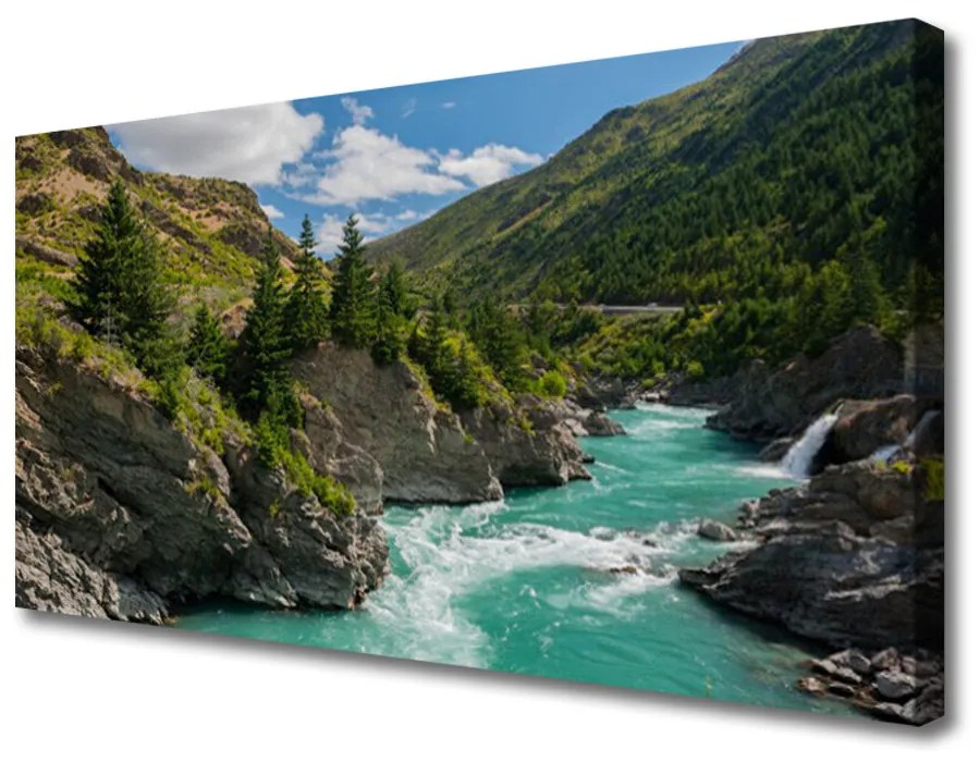 Obraz na plátne Hory rieka príroda 125x50 cm