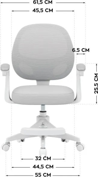 Detská otočná stolička Mark Adler Junior 3.1 Grey