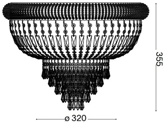 Ideal Lux - Krištáľové stropné svietidlo DUBAI 3xE14/28W/230V pr. 32 cm zlatá
