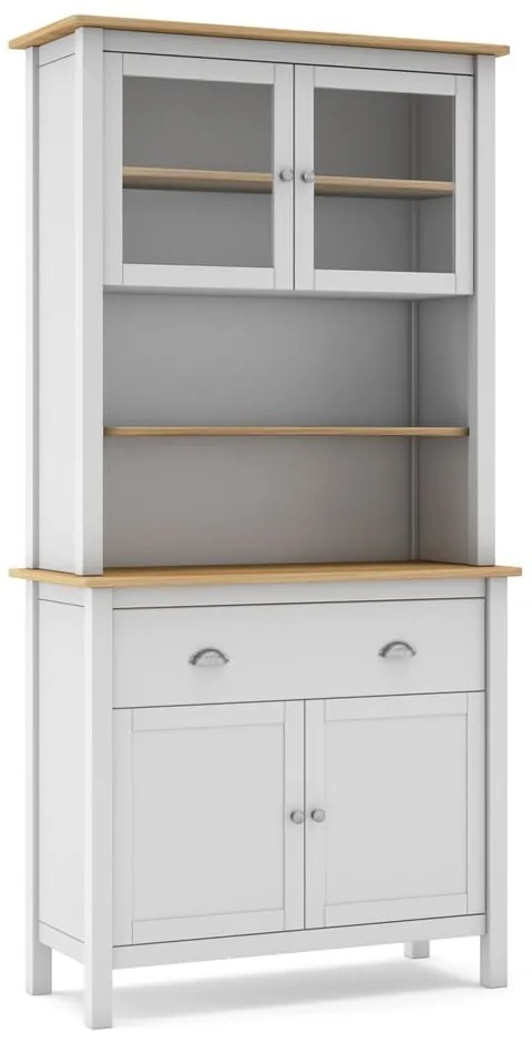 Biela vitrína z borovicového dreva 90x180,5 cm Misti – Marckeric