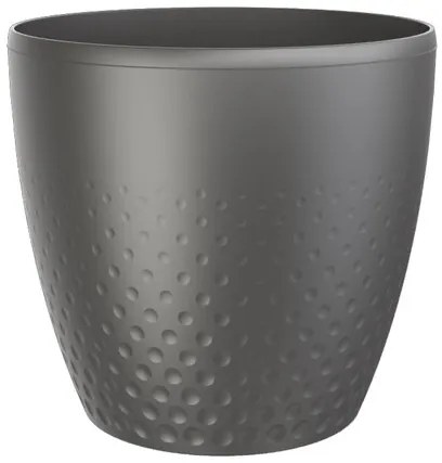 Plastia Plastový kvetináč Perla 25 cm, antracit, Plastia, pr. 25 cm