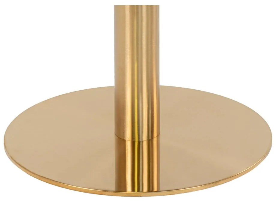 Okrúhly konferenčný stolík v bielo–zlatej farbe s doskou v dekore mramoru 70x70 cm Bolzano – House Nordic