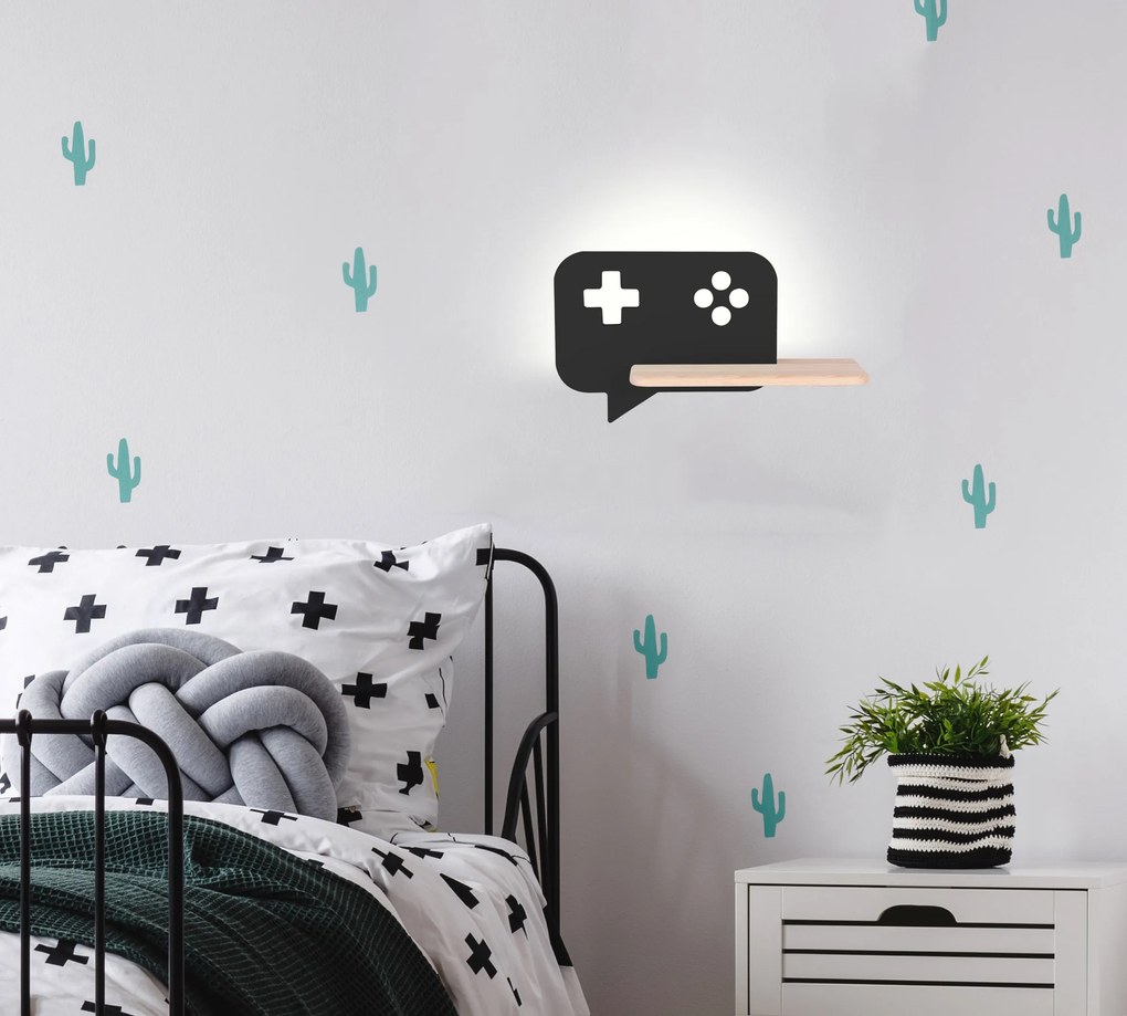 Candellux CONSOLE Nástenné svietidlo 5W LED IQ KIDS Black 21-75628