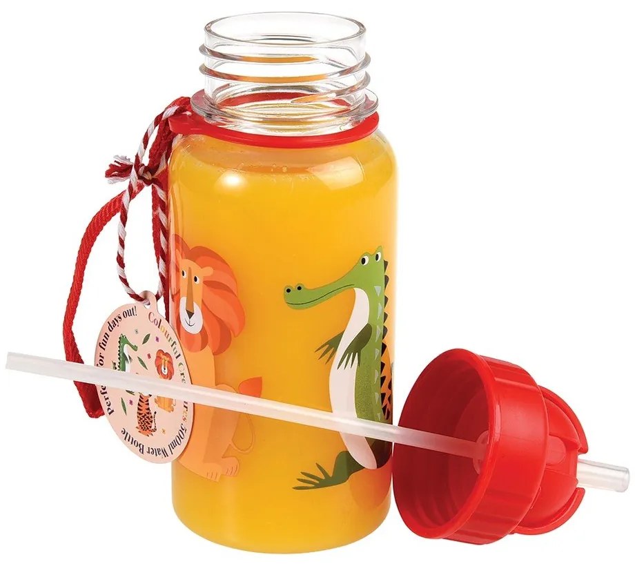 Červená tritanová detská fľaša 500 ml Colourful Creatures – Rex London