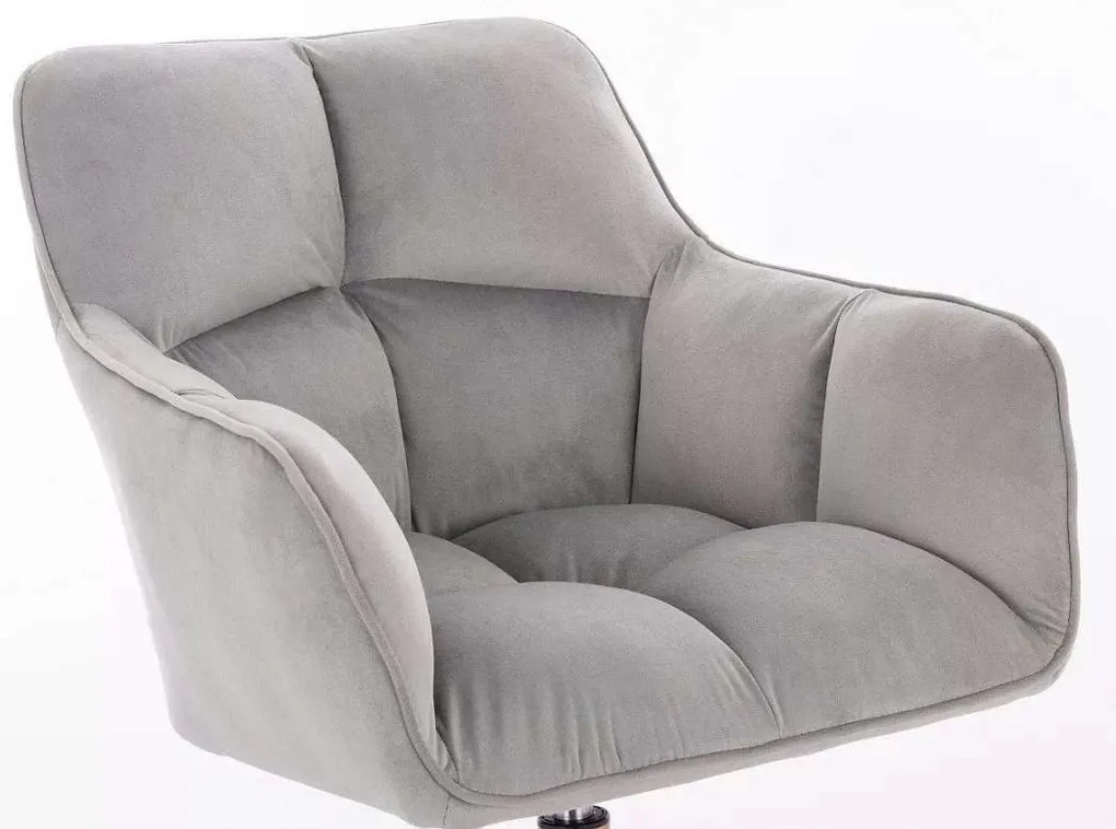 LuxuryForm DESIGN Kreslo AMALFI VELUR na čiernom tanieri - svetlo šedé