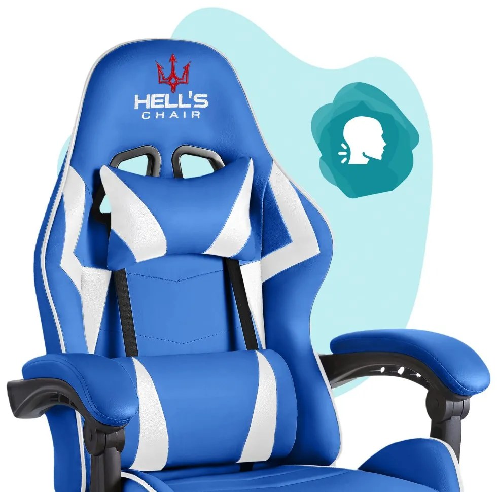 Detské herné kreslo HC - 1007 modrej farby s bielym detailom