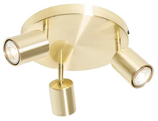 Moderné stropné svietidlo mosadzné nastaviteľné okrúhle 3-svetlo - Java