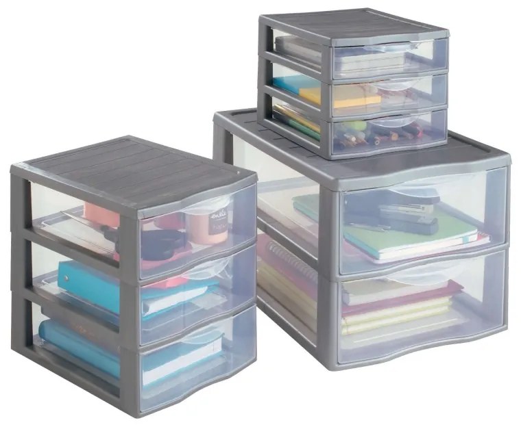 Úložný box s 2 zásuvkami, antracit, OFFICEMIX A4 2A