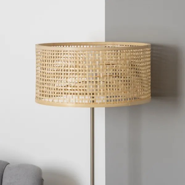 Brilagi - LED stojacia lampa CERIA 1xE27/40W/230V priemer 25 cm bambus/matný chróm