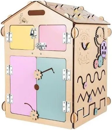 Montessori Activity board domček naturálny pastel