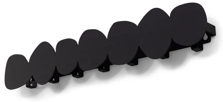 Čierny kovový nástenný vešiak s poličkou 80 cm Tumulo – Spinder Design