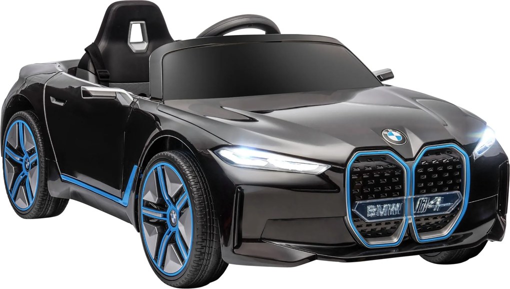 HOMCOM Detské elektrické autíčko s diaľkovým ovládaním, prenosná batéria, BMW detské auto s prednými svetlami, MP3 prehrávač, bezpečnostný pás, 3-5 km