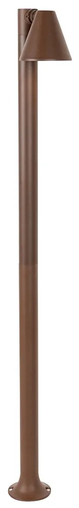 Moderný vonkajší stĺpik hrdzavo hnedý 100 cm IP44 nastaviteľný - Ciara