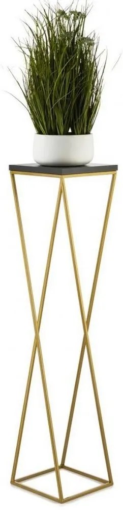 Stojan na kvety LOFT 100x24 cm zlatá/čierna