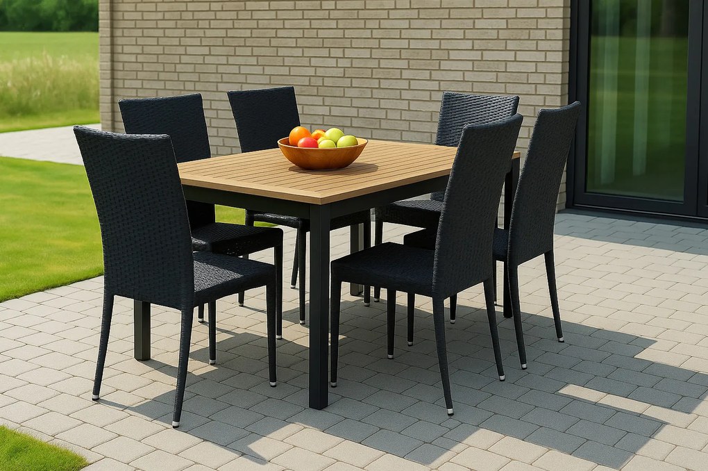 Záhradná zostava 6P+1 MATIAS, čierna