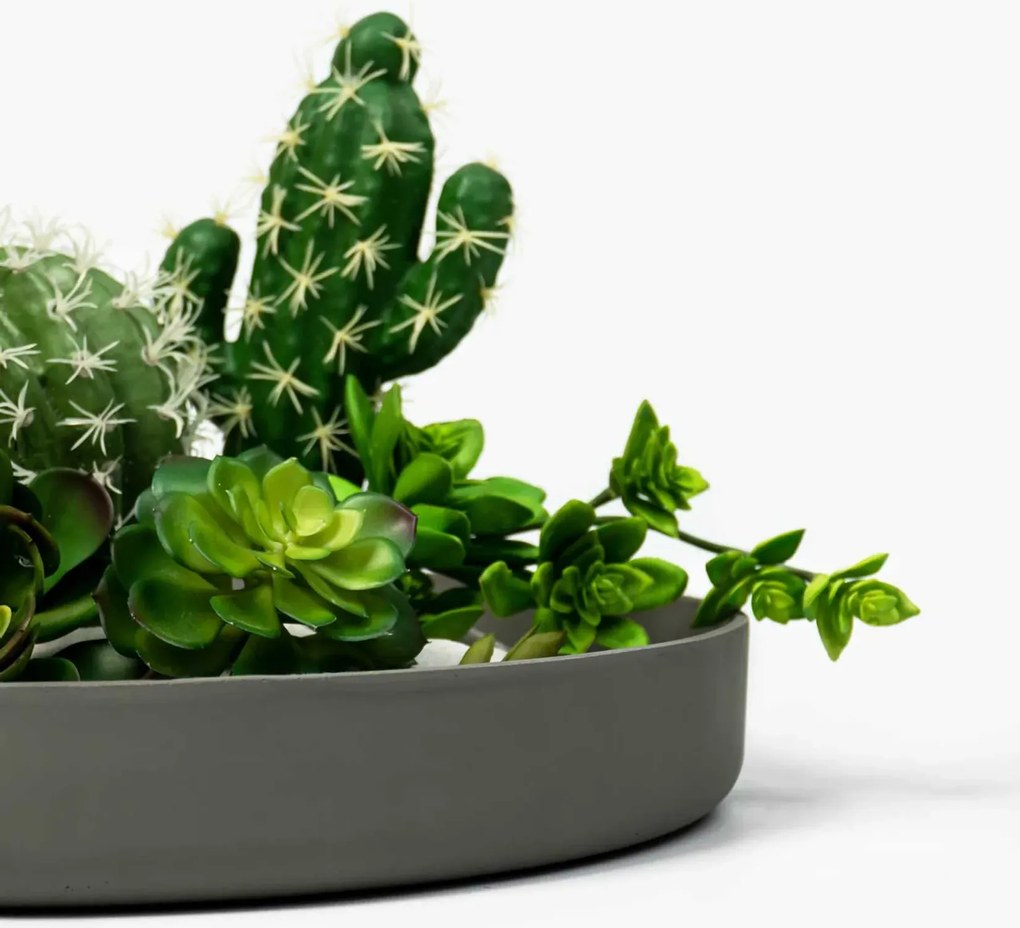 Dekoračná miska ORYVEN, sklolaminát, priemer 40 cm, beton design