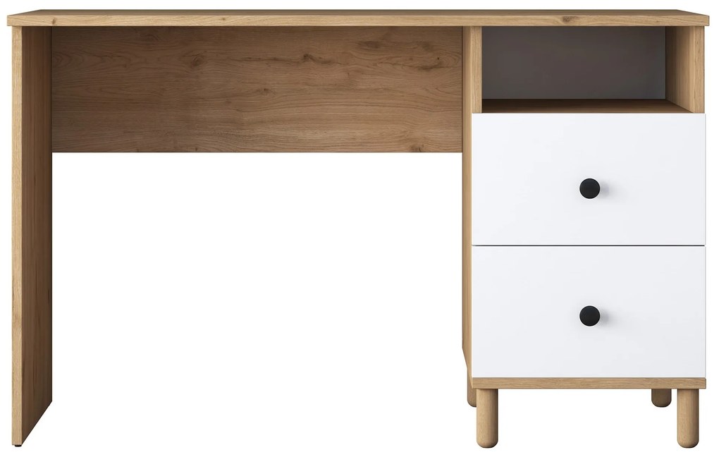 Písací stôl Hanis 120 cm orech/biely