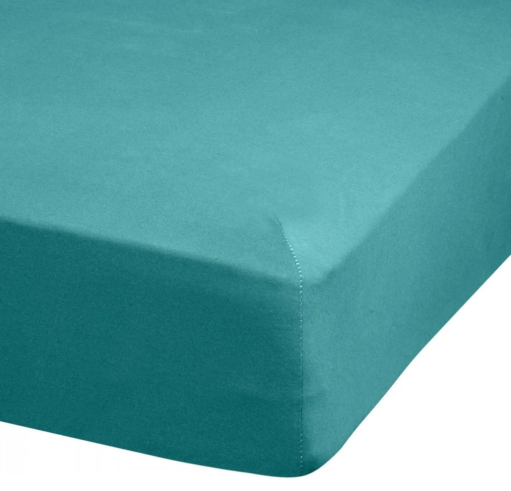 BAVLNENÉ PRESTIERADLO S GUMOU ADELA 90X200X25 CM TYRKYSOVÁ