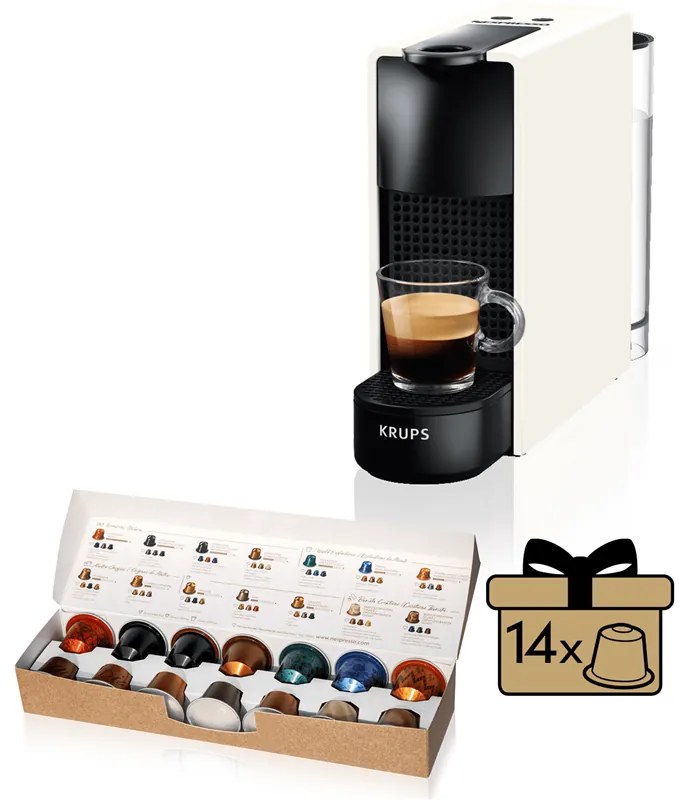 Kapsulový kávovar Krups Nespresso Essenza Mini XN110110 biely (použité)