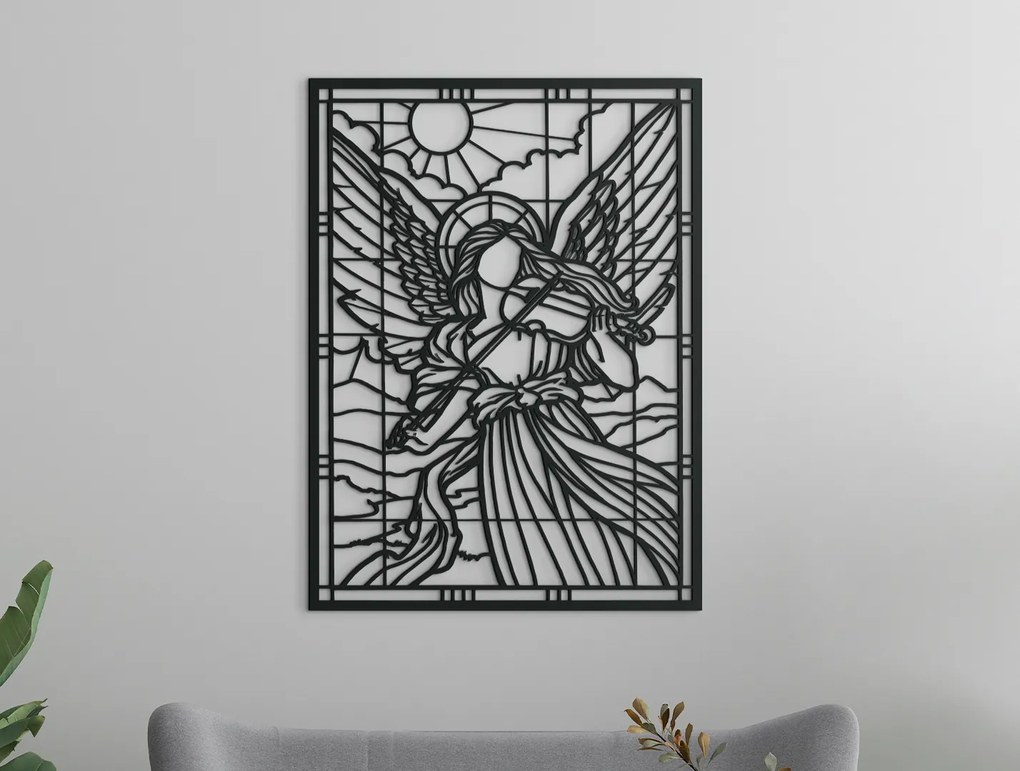 drevko Drevený obraz Anjel s husľami Rozmer obrazu: 44,5 x 32,5 cm, Farba dekorácie: Čierna