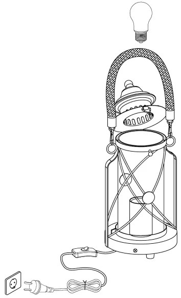 Eglo 49283 - Stolná lampa BRADFORD 1xE27/60W/230V