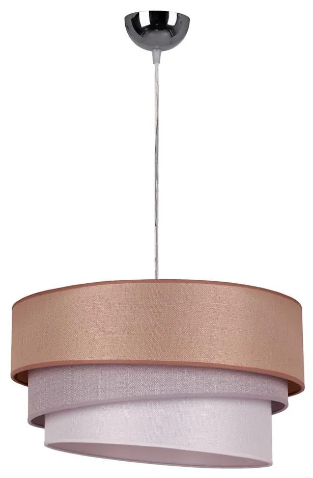 Duolla - Luster na lanku TRIO 1xE27/40W/230V pr. 45 cm hnedá/šedá/strieborná