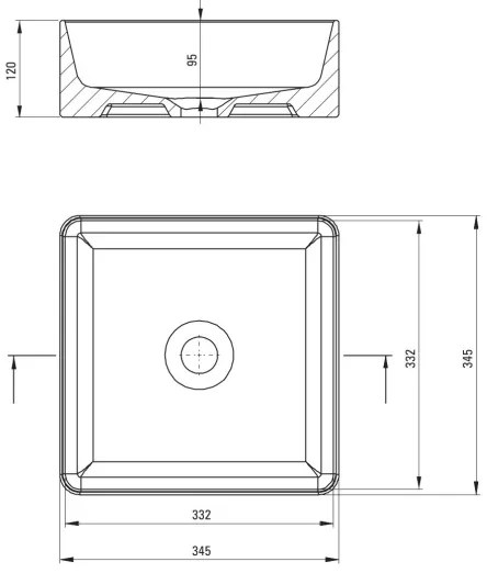 Deante CDJ_6U3S - Umývadlo na dosku JASMIN 34,5x34,5 cm keramika/biela